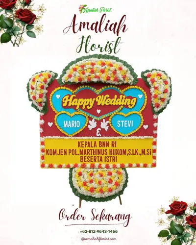Karangan Papan Bunga Pernikahan di Palaan